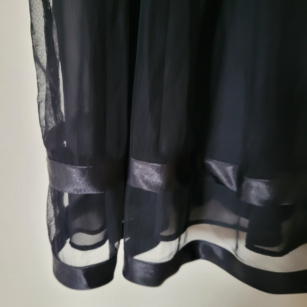 Vintage 90s Y2K Black Chiffon Babydoll Lingerie Slip Dress Grunge Punk - Picture 7 of 8
